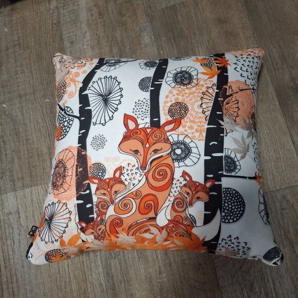 Deny Designs Fox Pattern Throw Pillow 16" x 16" 100% Polyester Fiber - Picture 1 of 6